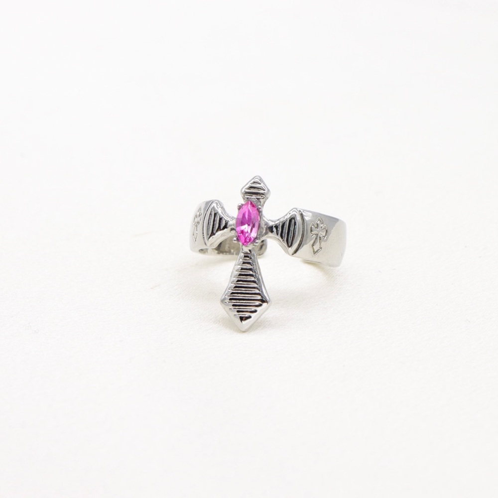 Gothic Pink Stone Cross - Picture 5 of 5